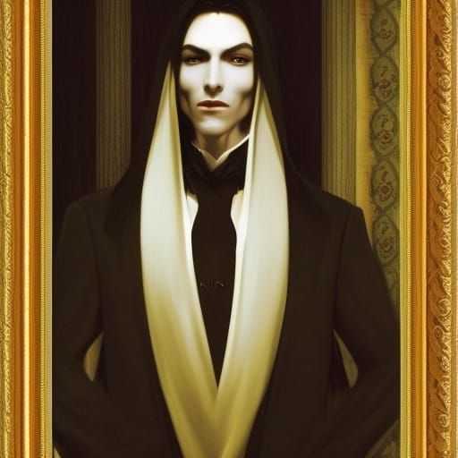 Elegant Vampire Lord in Suit, Academic Style
