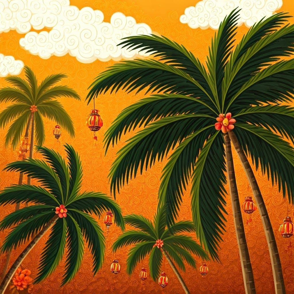 Balinese Palms in Traditional Indonesian Style