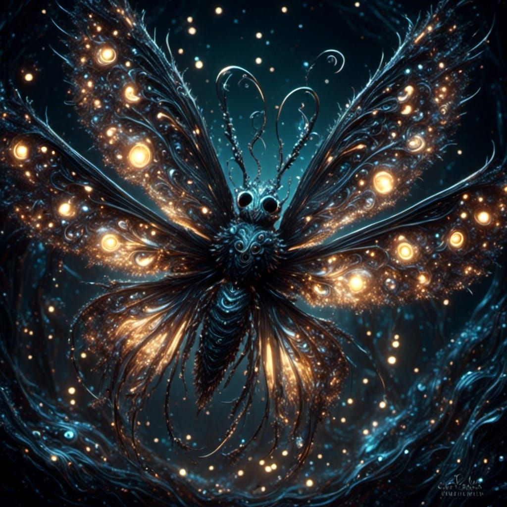 Necrotic Flies Swarm Arcane Symbol: Dark Fantasy Art