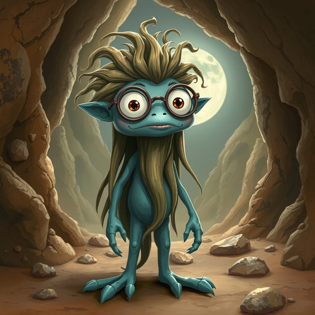 Mystical Cave Dweller in Earthy Tones