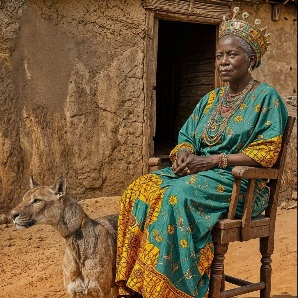Regal Portrait of an Elderly African Queen