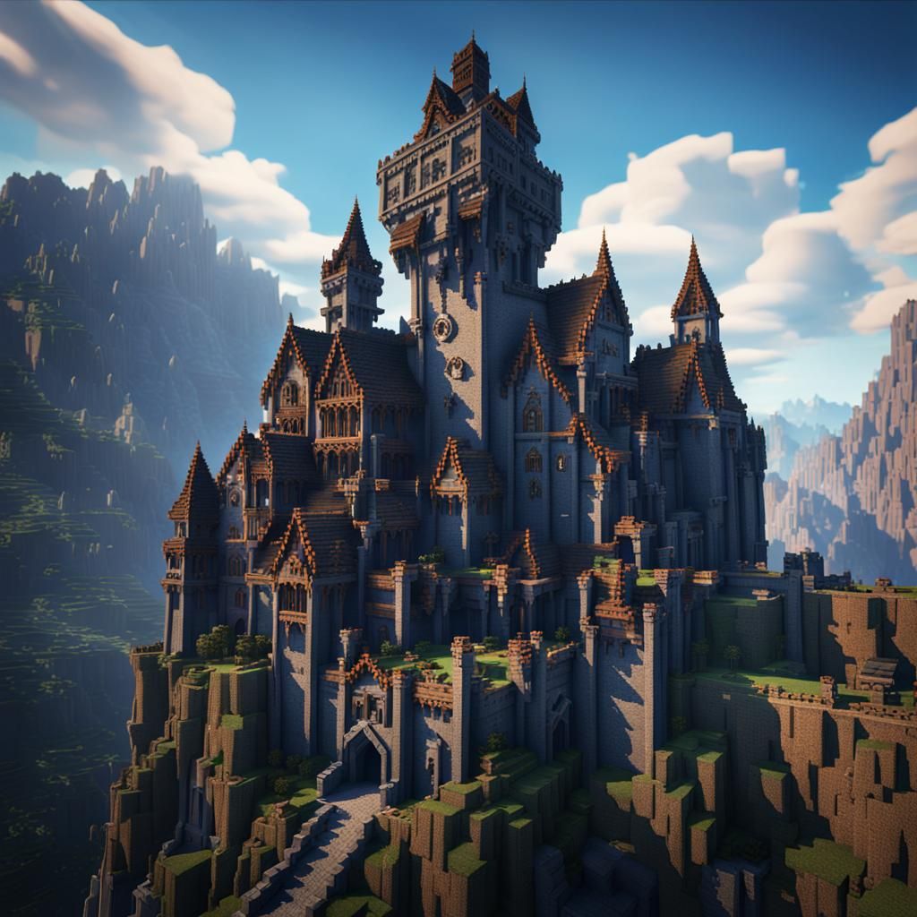 Gothic Victorian Fortress of Traps on Tall Stone Mountains