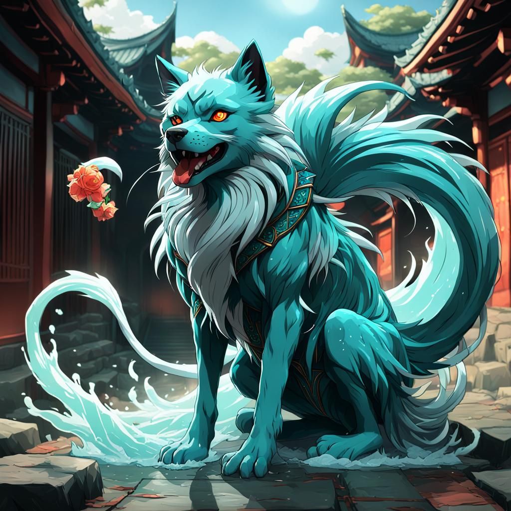 Anime Demon Dog-Cat Hybrid in 3D
