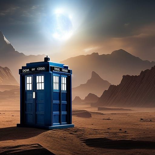 Hyperdetailed Photorealistic TARDIS in Digital Matte Paintin...