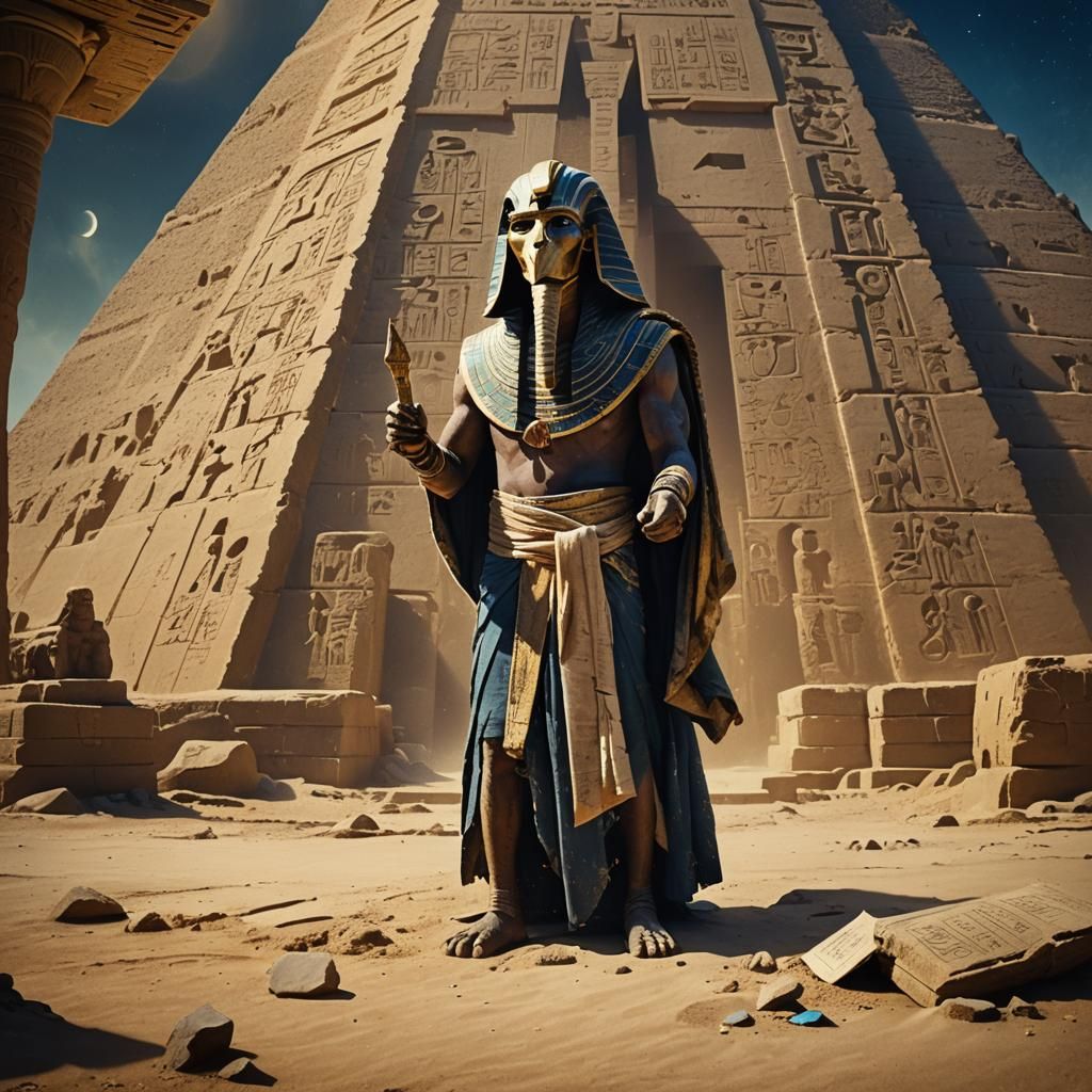 Thoth and the Dusty Scroll: Egyptian Concept Art