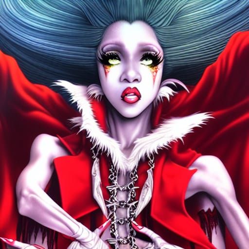 Anime Vampire Queen Concept Art in Deep Color