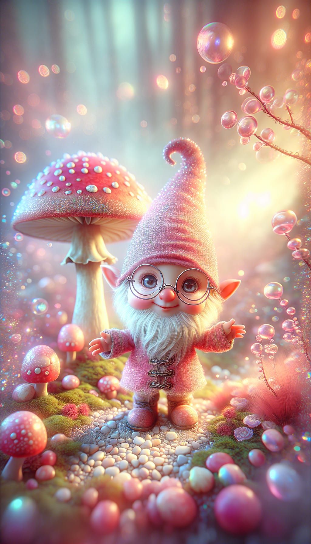 Whimsical Gnome in Enchanted Forest