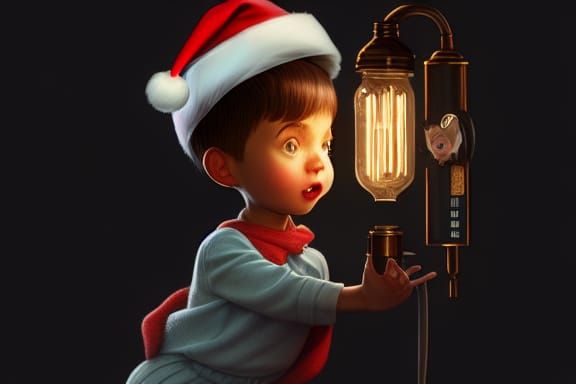 Edison Rex Prepares for Christmas: 3D Digital Art