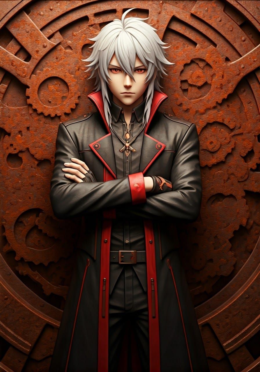 Industrial Fantasy Anime Bas-Relief of Nagato