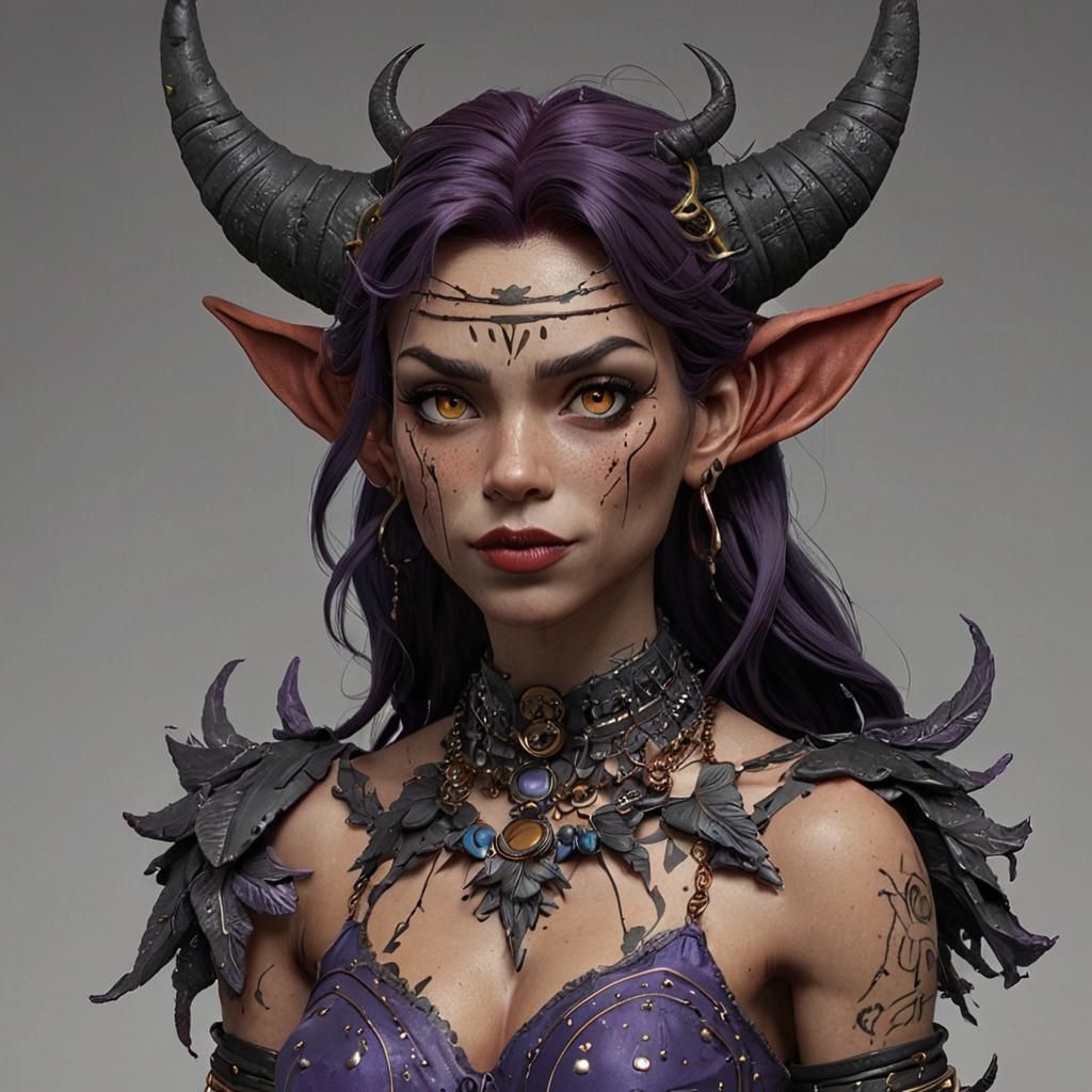 Cartoon Woman with Red Hair and Purple Outfit