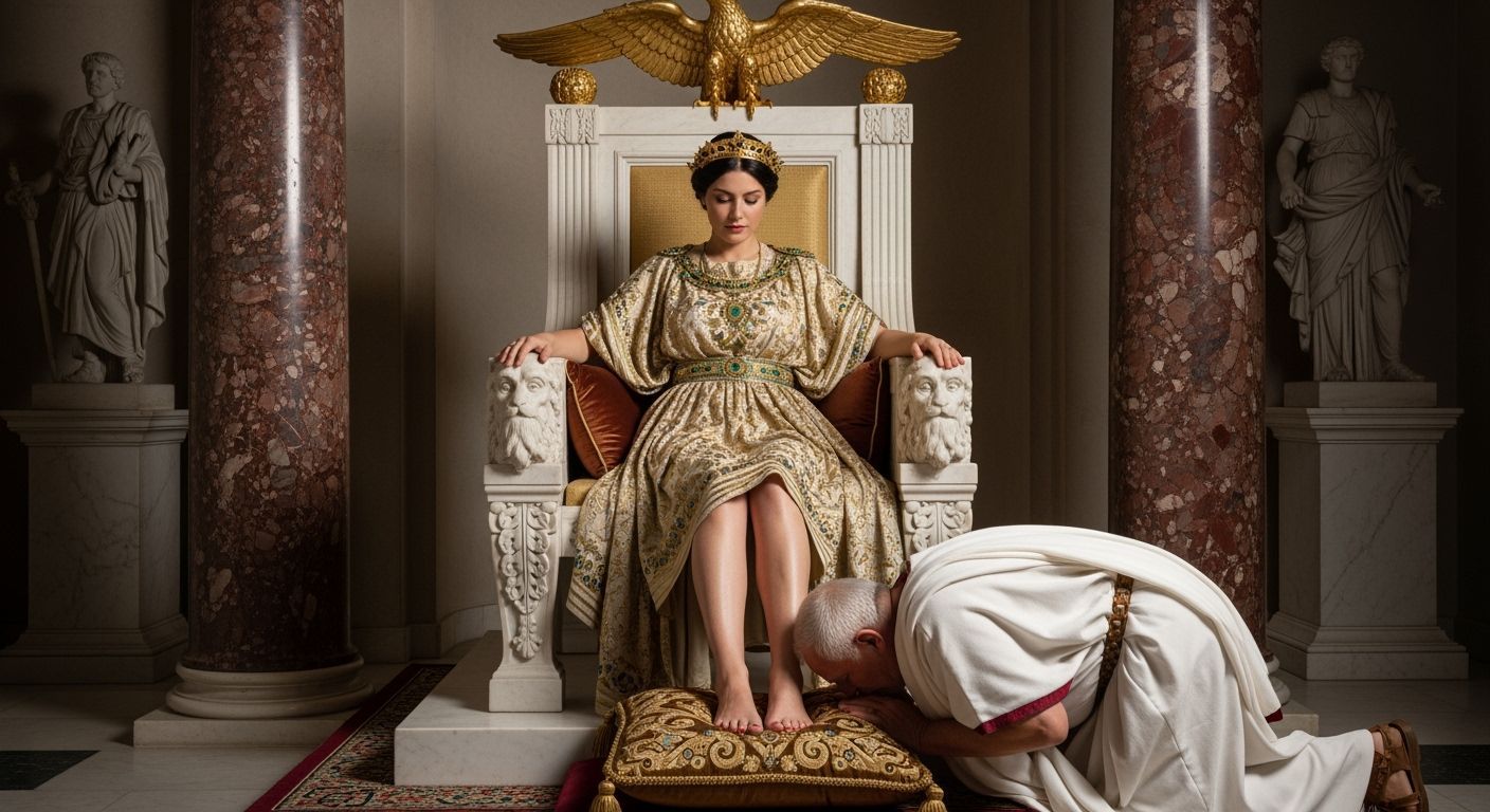 Empress Messalina on Her Throne, in the Style of Old Masters