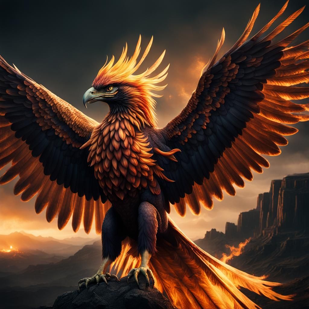 Breathtaking Cinematic Phoenix Rises in Warm Film Grain