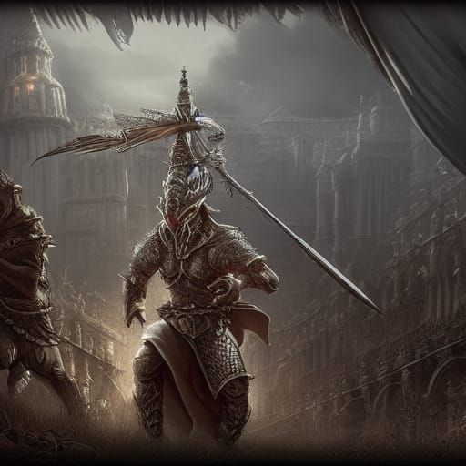 Epic Hedgehog Knight Digital Matte Painting