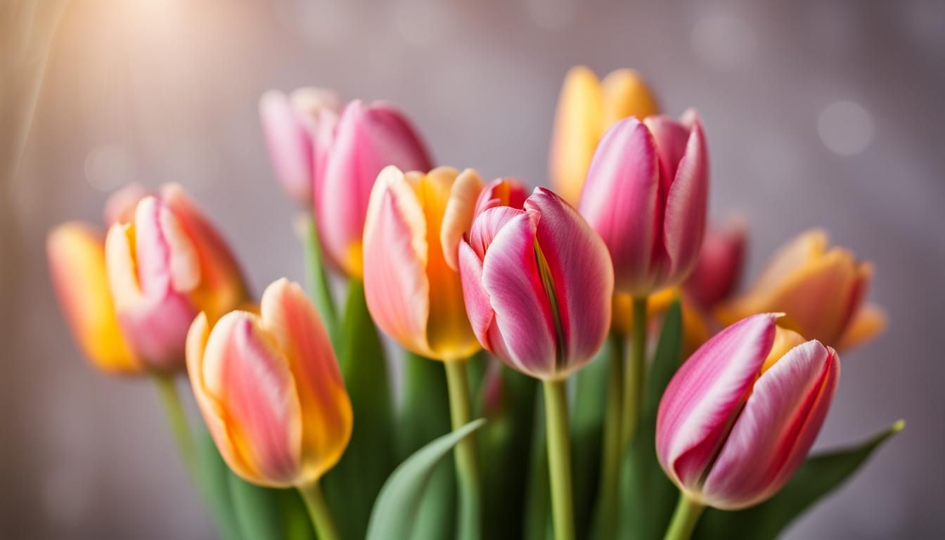 Vibrant Tulips Bouquet Captured with Bokeh