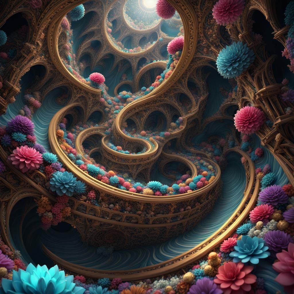 Hyperdetailed Fractal Maelstrom Render in Dark Fantasy Style