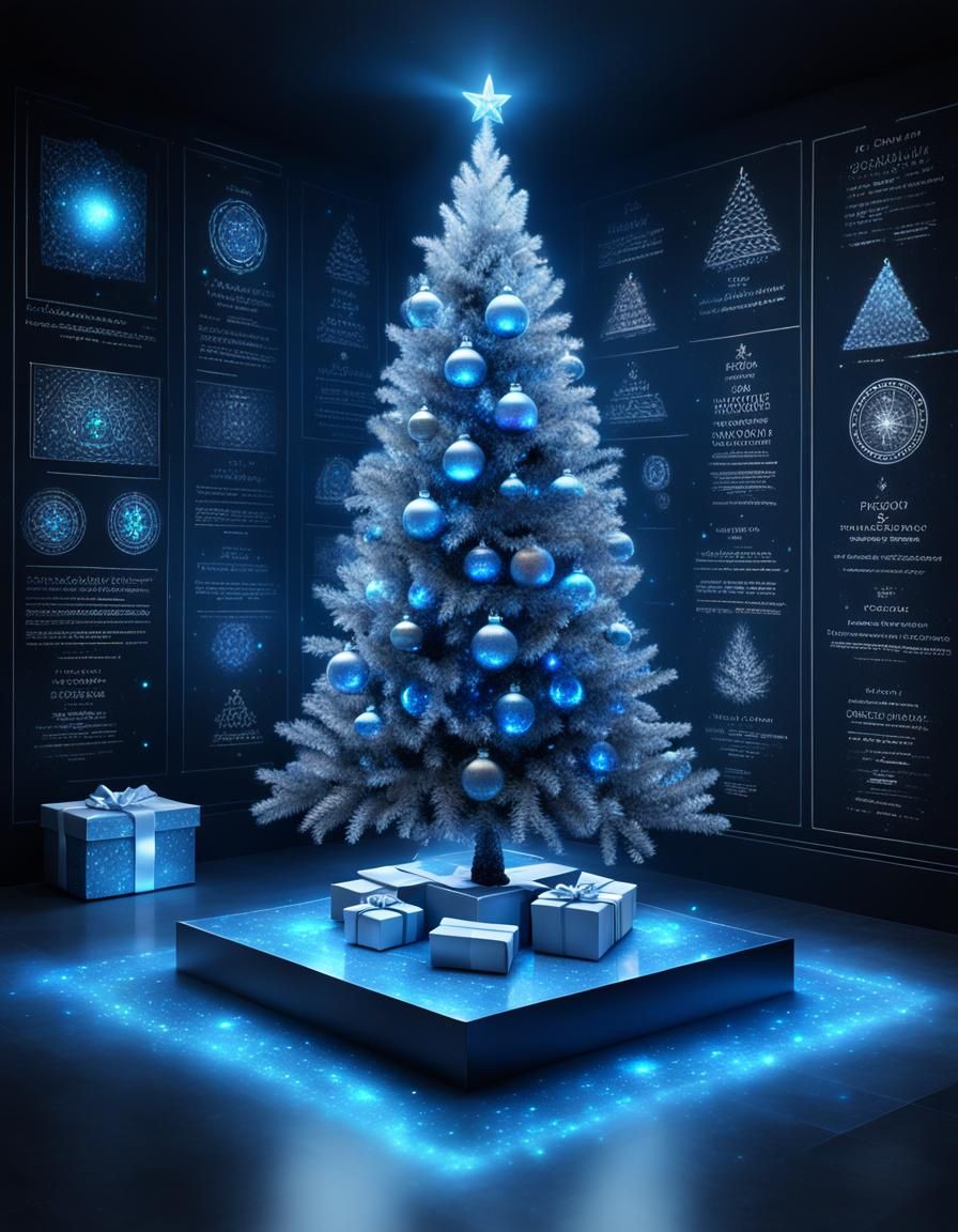 Holographic Quantum Computer Simulation of Christmas Tree