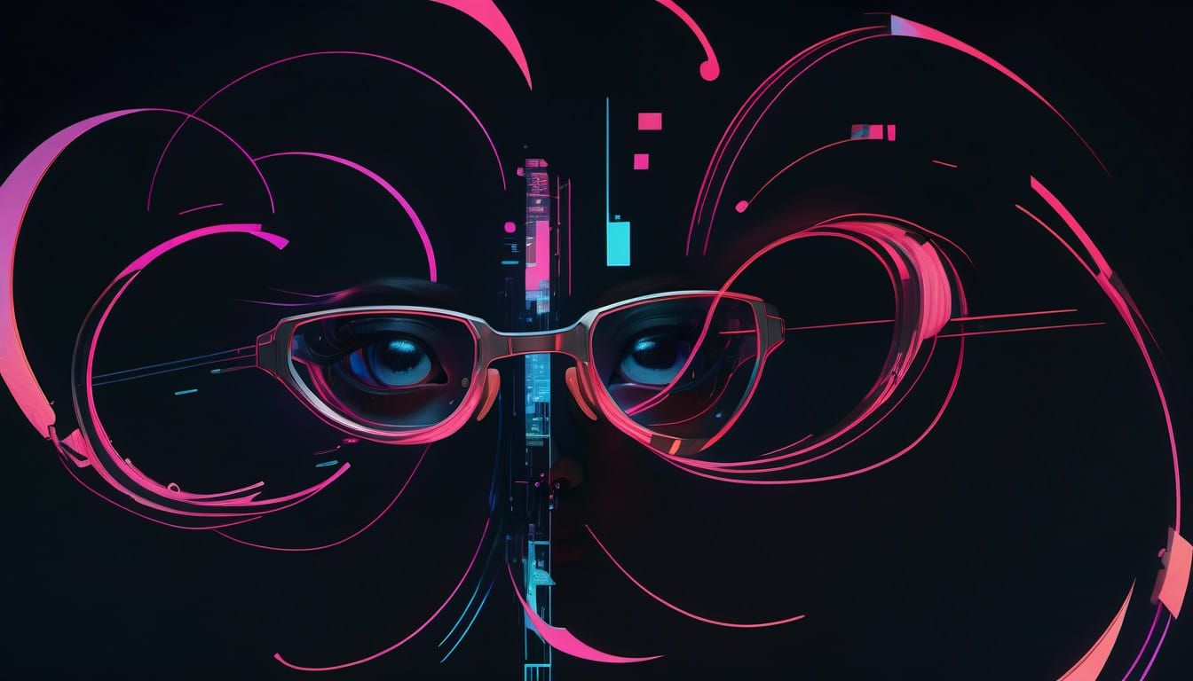 Cyberpunk Girl in Neon Reflections