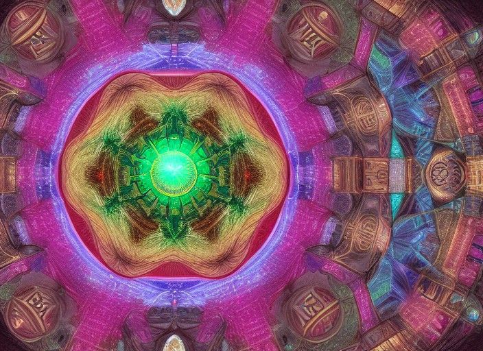 Futuristic Alien Flower Architecture in Digital Painting