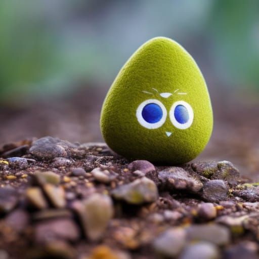 Adorable Chibi Rock Character Digital Illustration