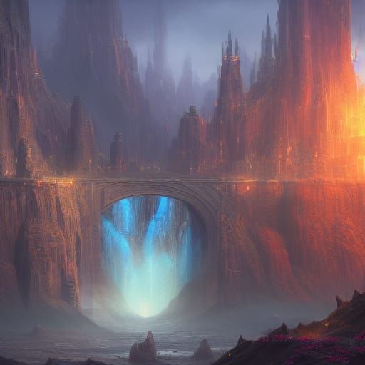 Fantastical All-Seeing Master: Detailed Matte Painting