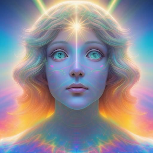 Psychedelic Optical Illusion with Sunshine and Clouds