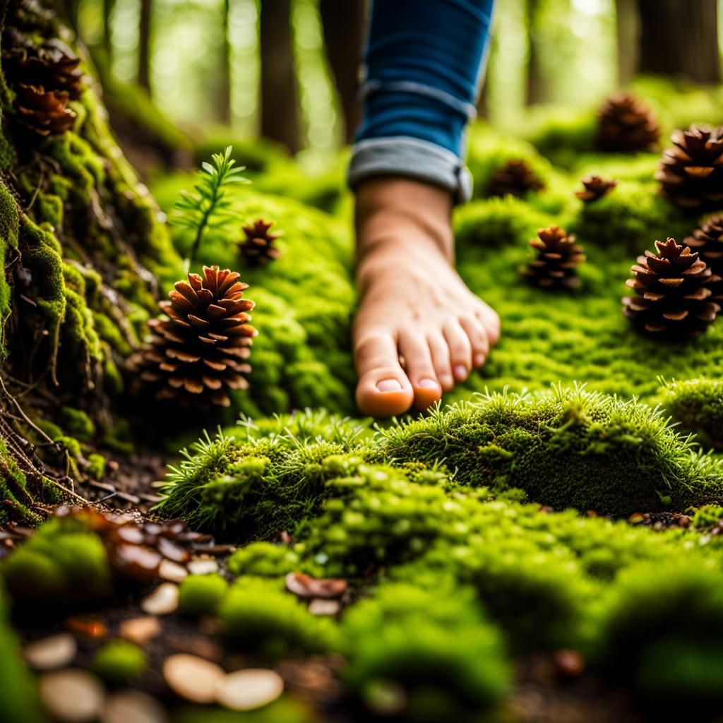 Bare Feet on Forest Sensory Path