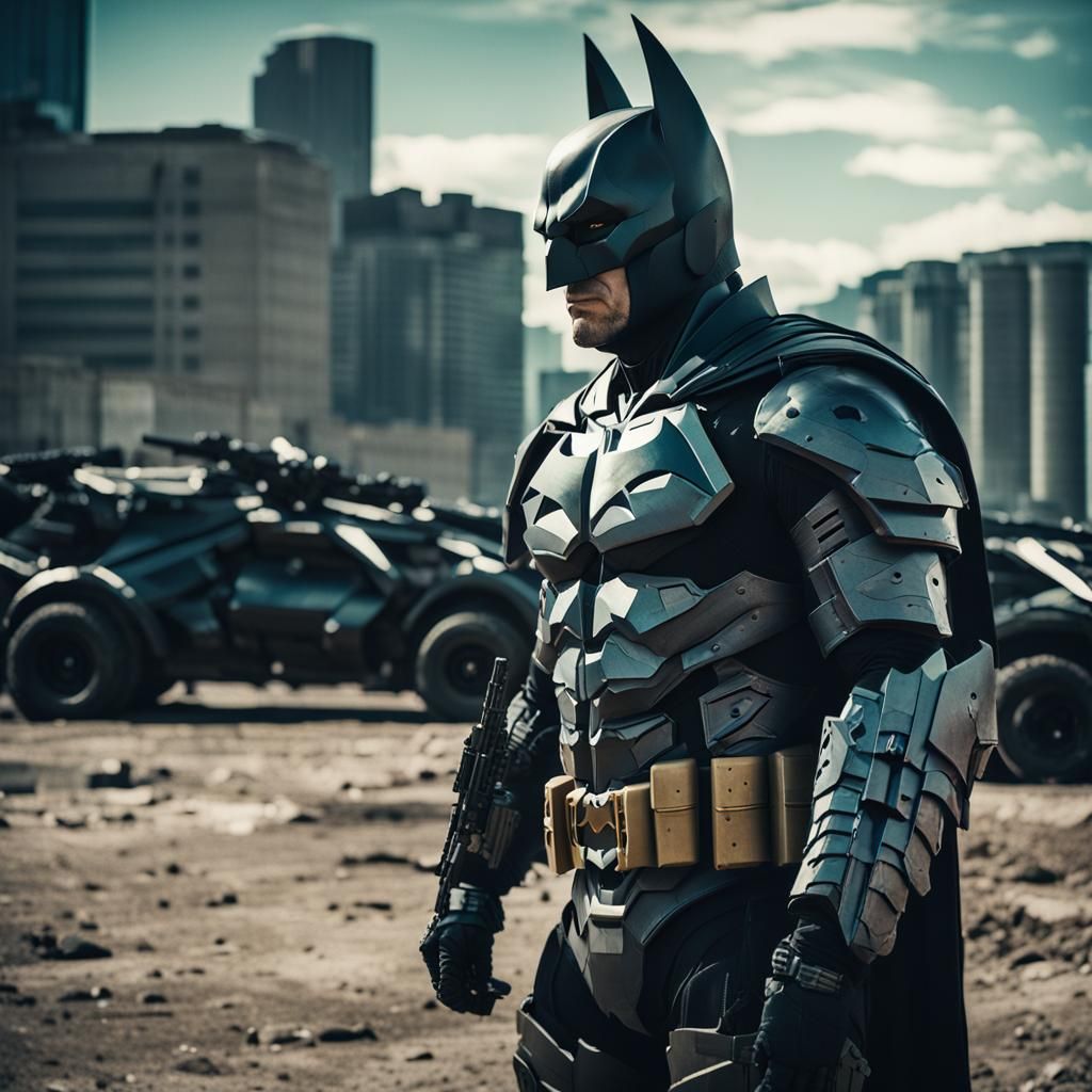 Futuristic Military Batman Armor: Cinematic Masterpiece