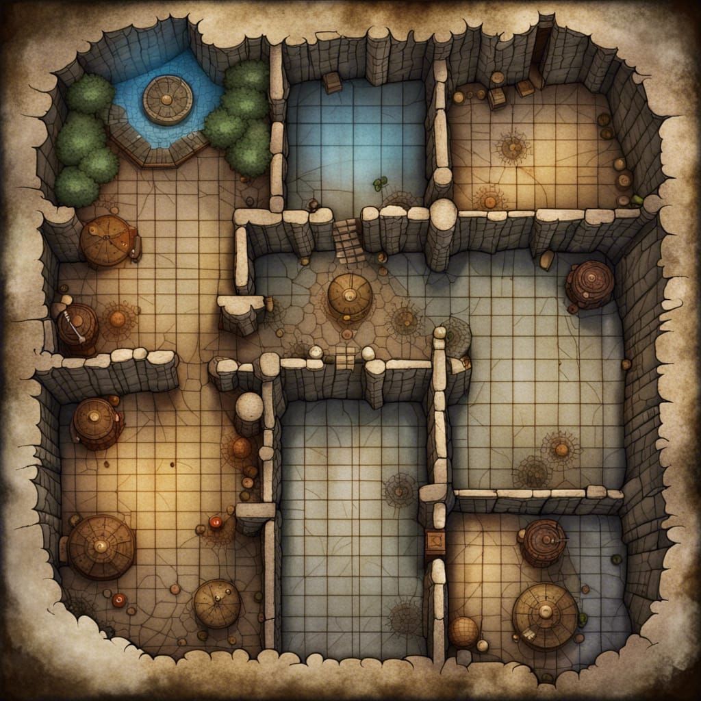 Dungeons and Dragons Dungeon Complex Battlemap