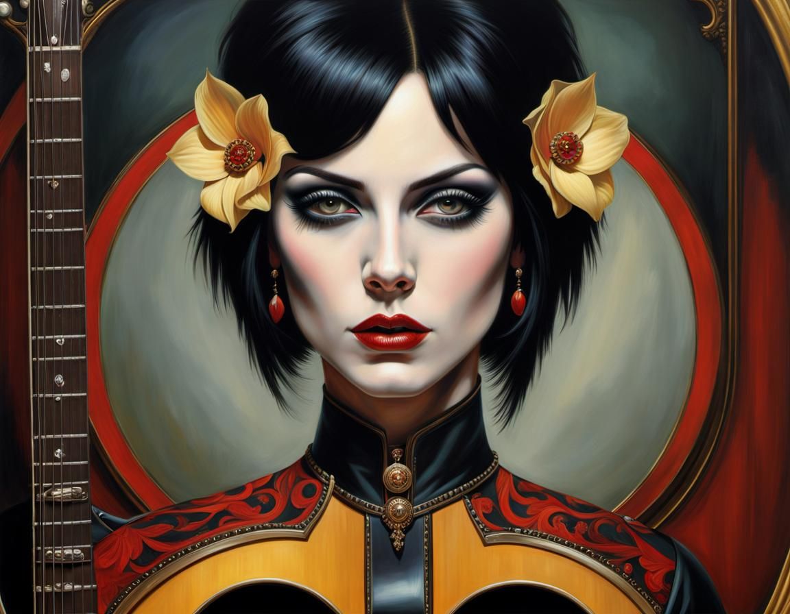 Joan Jett Portrait in Neo-Classical Style