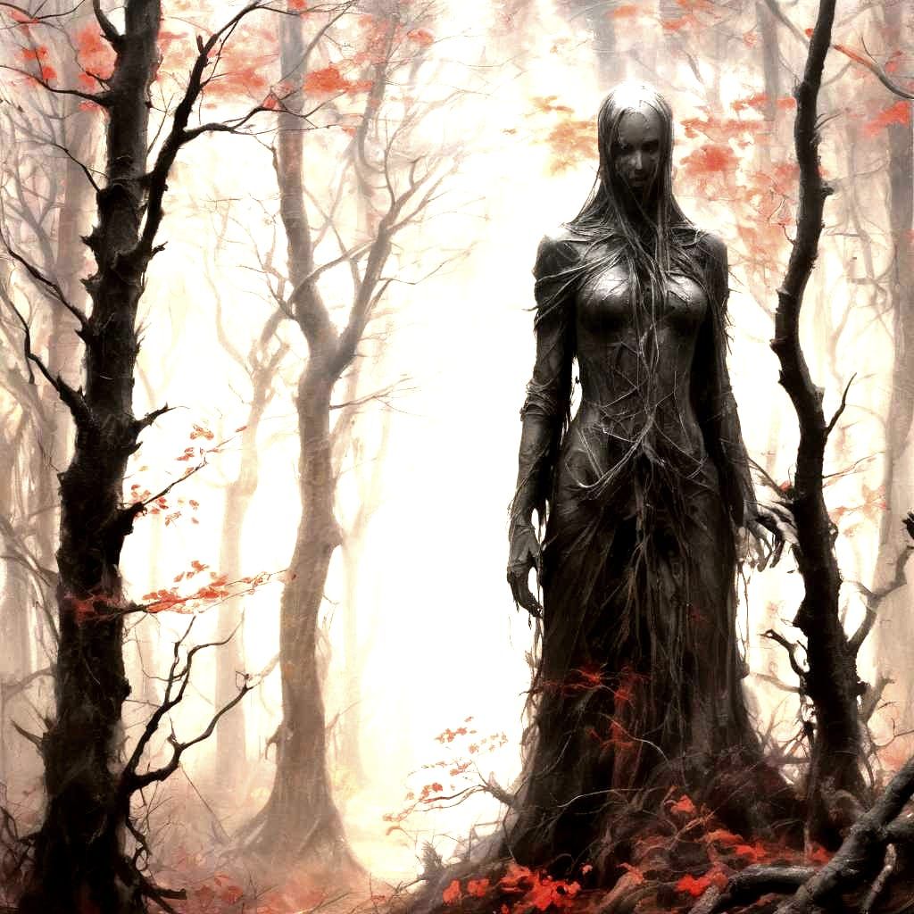 Intricate Gothic Scenery in Charcoal and Oil