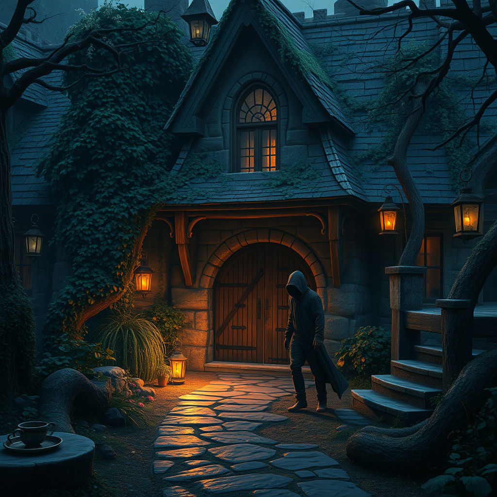 Mystical Hooded Figure Creates Distraction in Matte Painting...