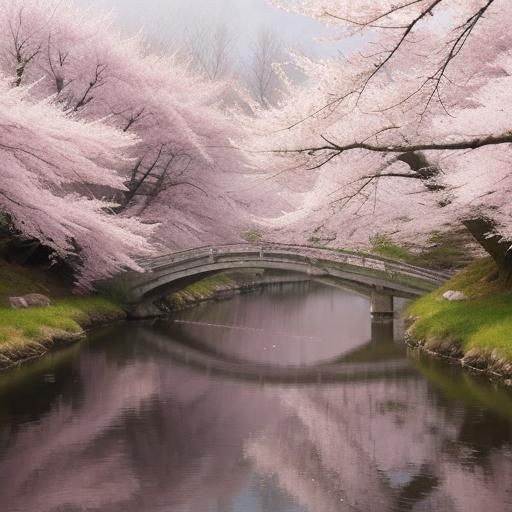 Wolf in Cherry Blossoms: Pastel Watercolor Dream
