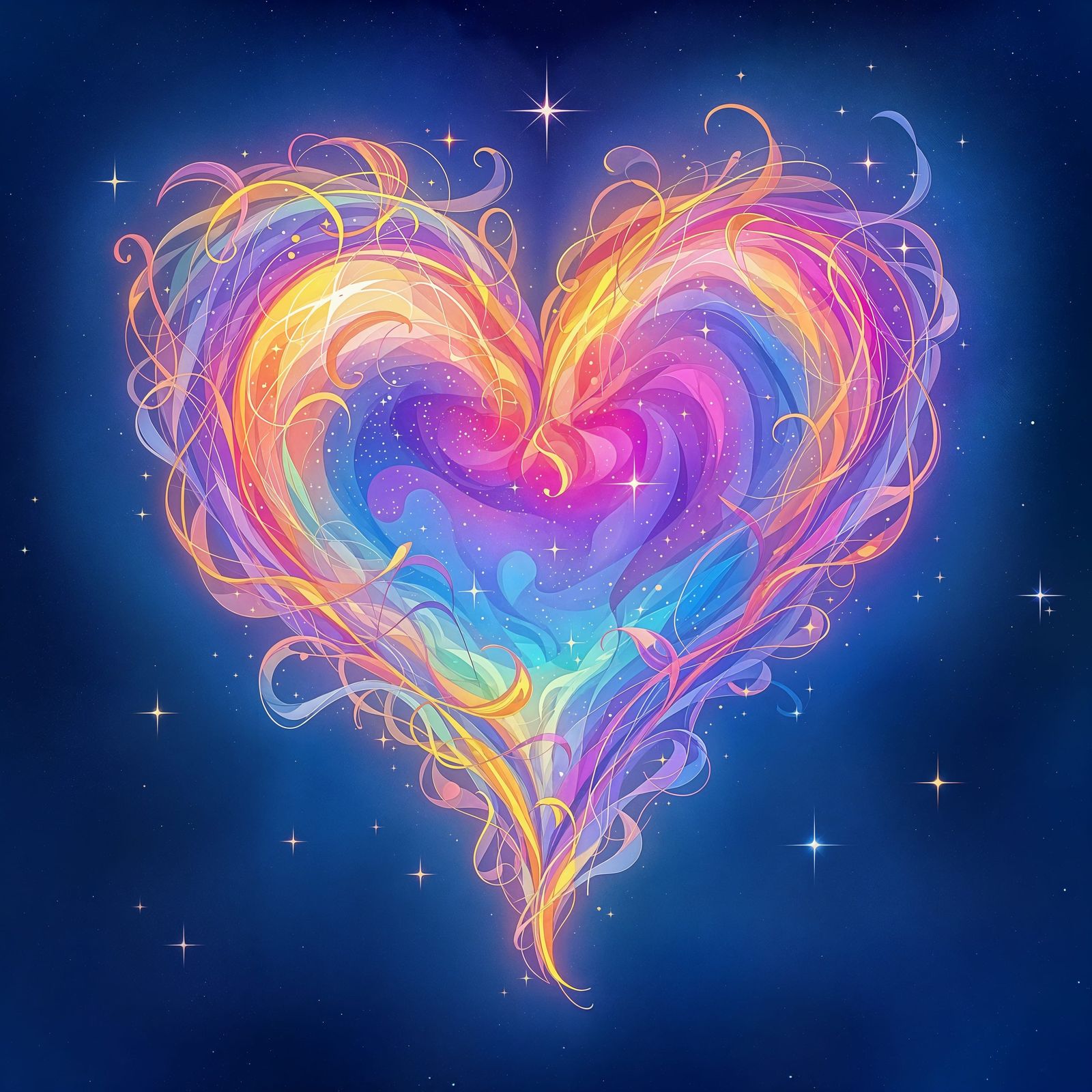 Ethereal Heart Geometric Pattern