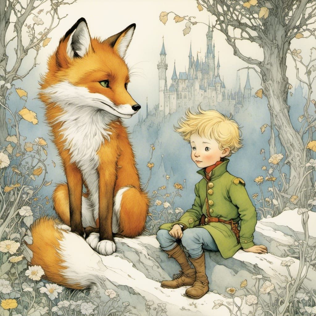 Little Prince and Fox in Intricate Detail