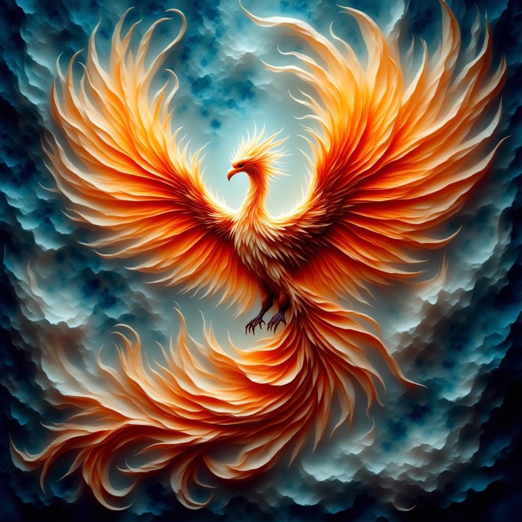 Origami Phoenix Soars Through Paper Storm