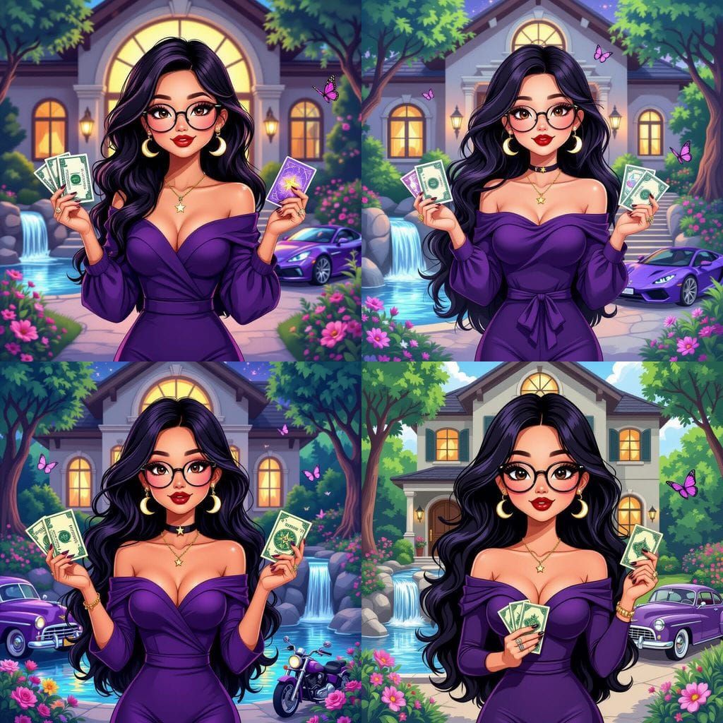 Animated Portrait of a Stylish Asian-American Woman