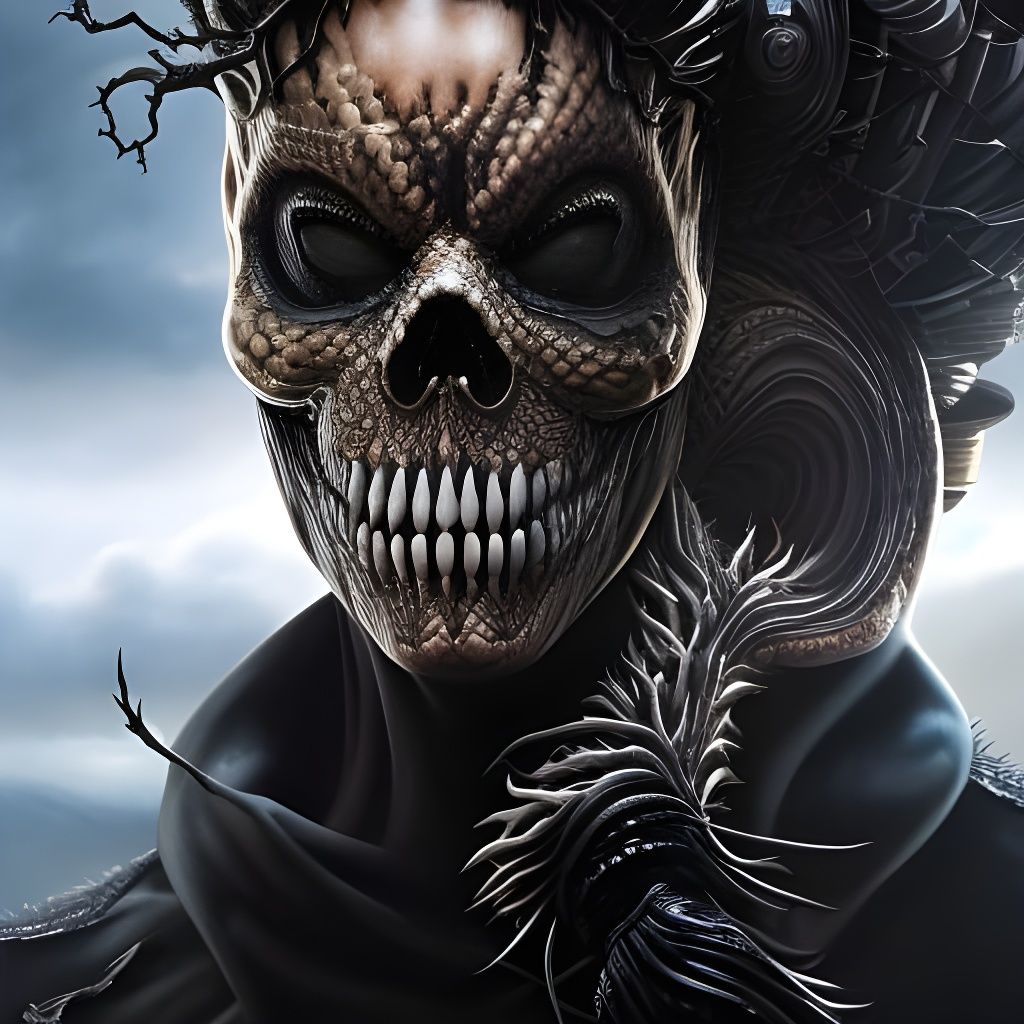 Jack Skellington Venom Hybrid Portrait in Maximalist Style