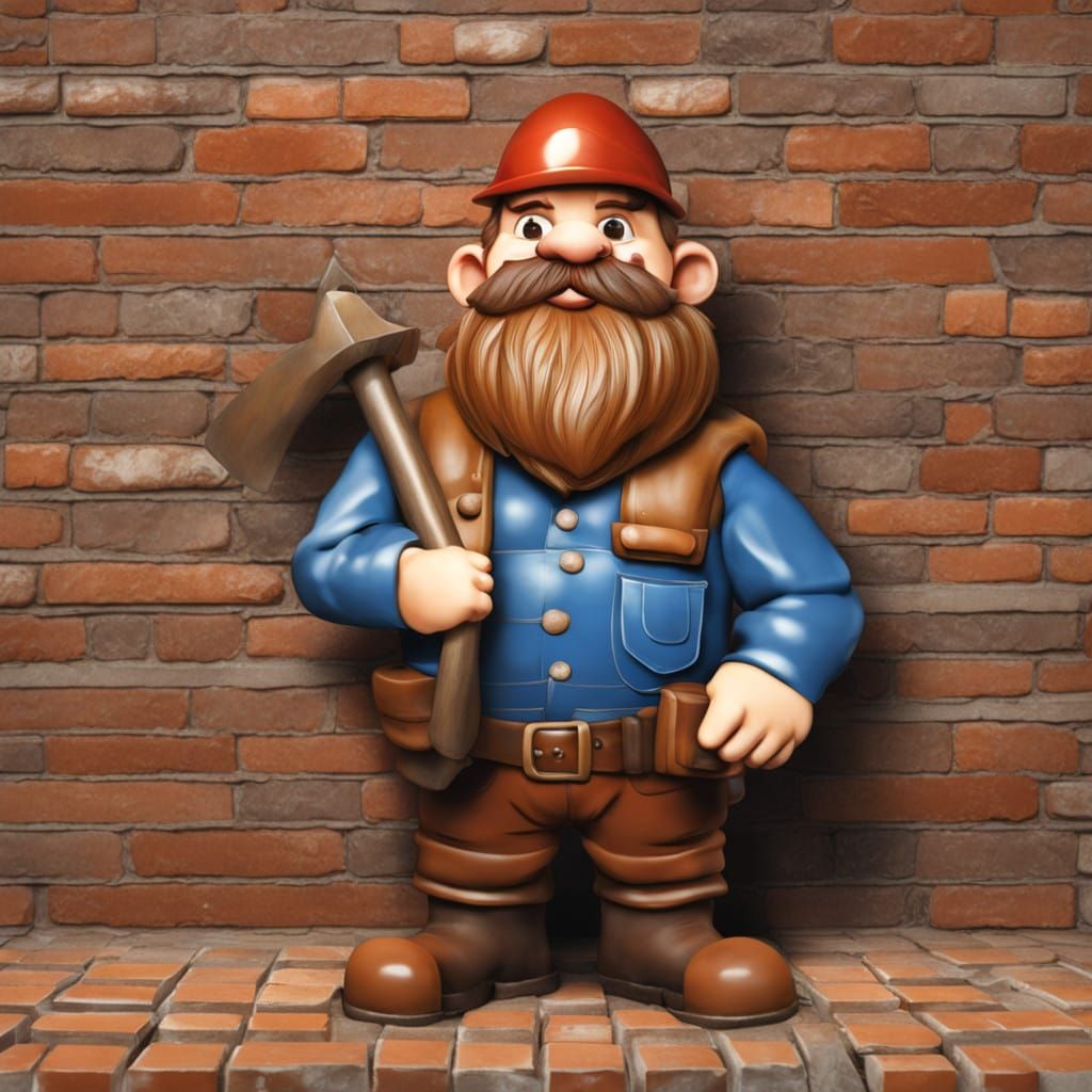 Dwarf Bricklayer at Work