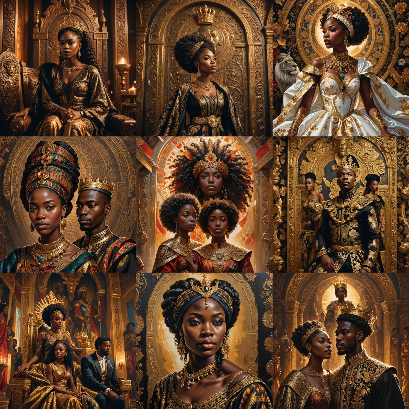 Black Girl Gazing at a Handsome Black King