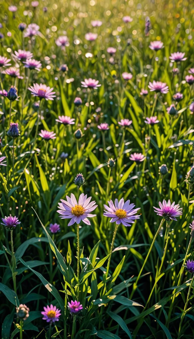 Magical Flower Close-Up in Summer Meadow