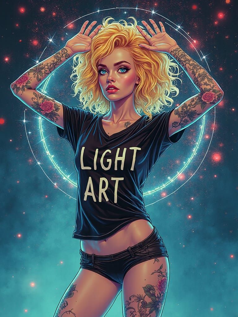 ink art by Andreas Lie and Bori Vallejo, tandem circles