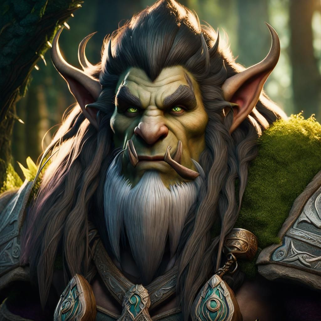 Detailed Forest Troll Portrait in Fantasy Style