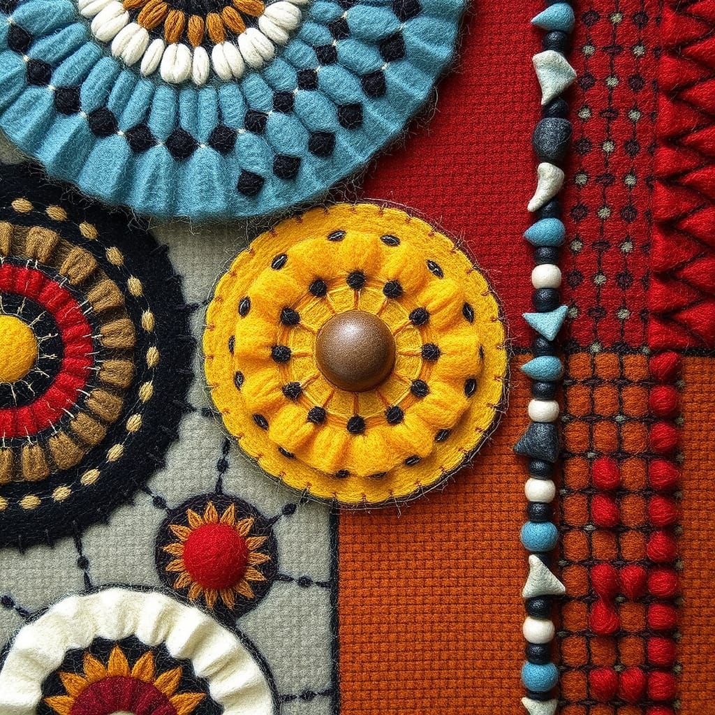Earthy Ndebele Felted Tapestry Patterns