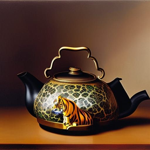 Tiger Cub in Teapot: Cubist-Classical Fusion