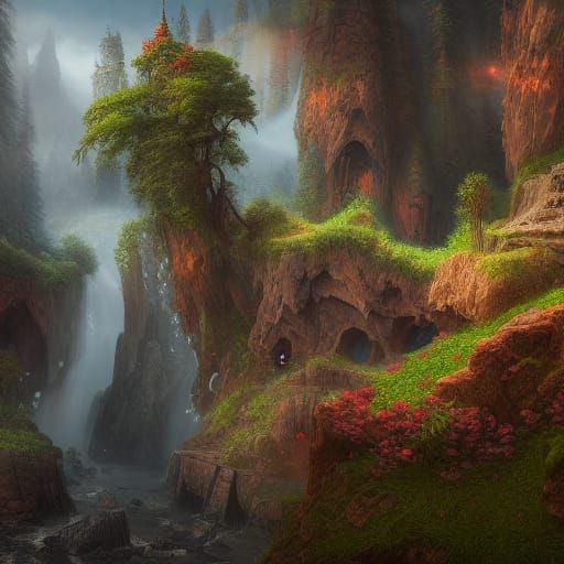 Fantastical Landscape in Matte Painting Style