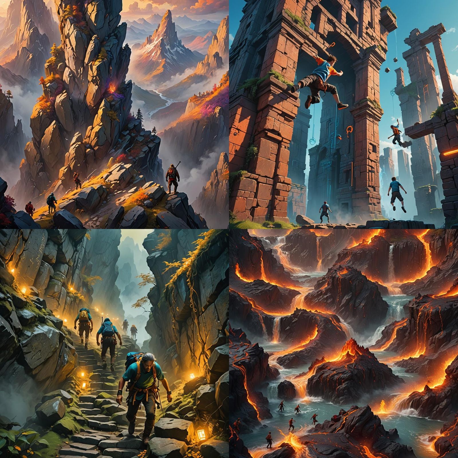 Adventure Activity Showing Resilience as Detailed Matte Pain...