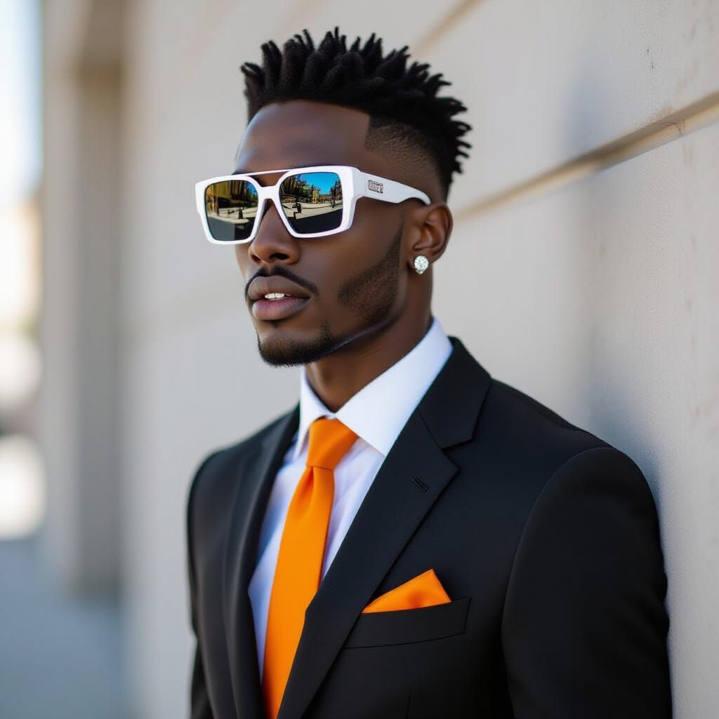 Stoic Model in Futuristic Urban Style