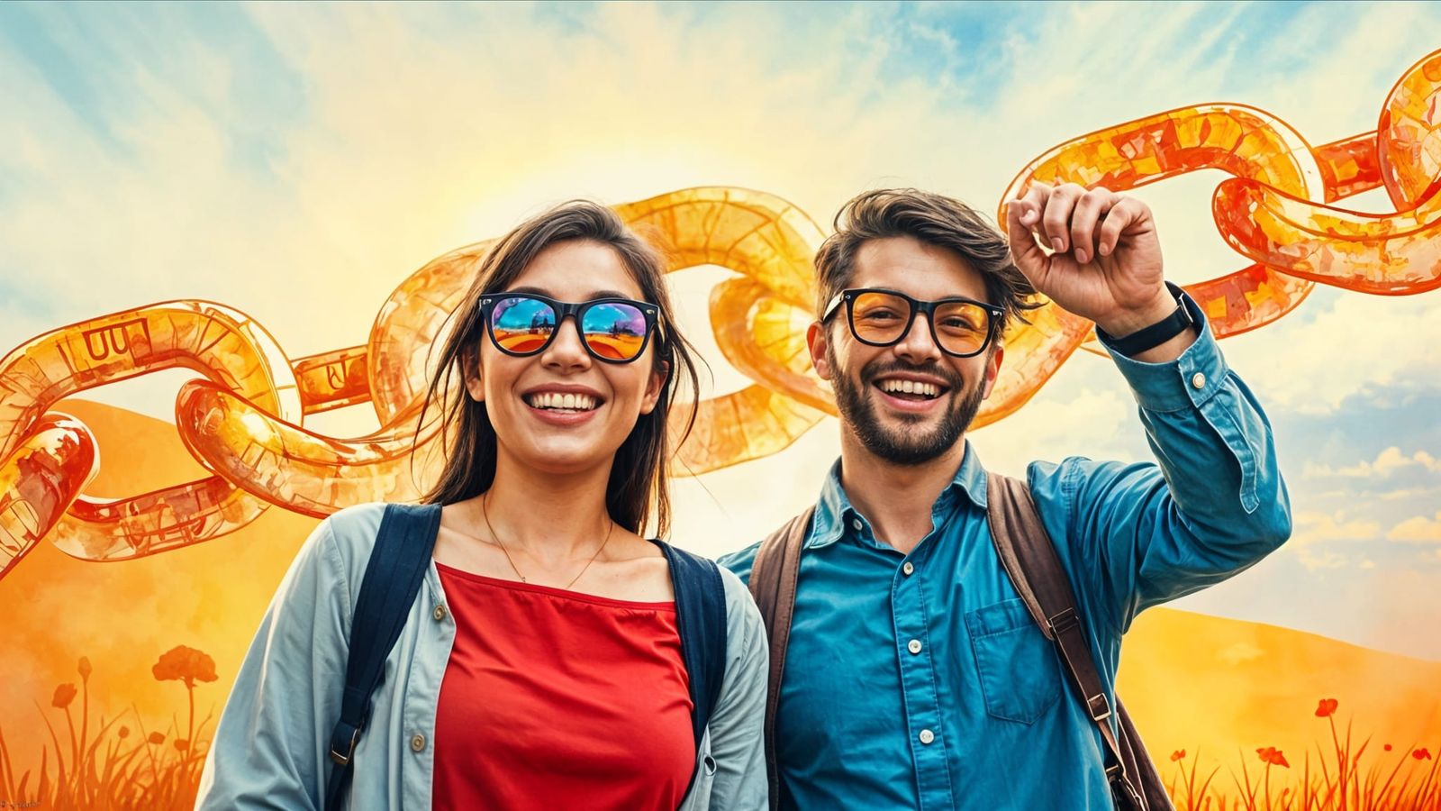 Whimsical Morning Encounter in Gouache Style