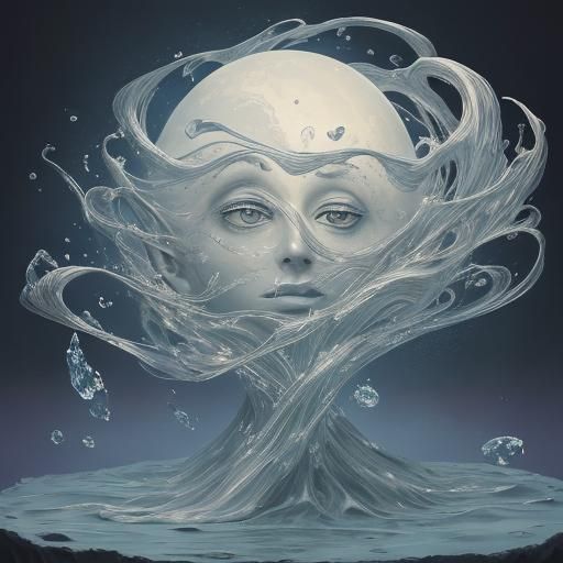 Magician Juggling Crystal Balls in Surrealist Style