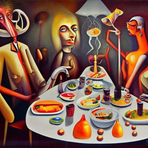 Monthly dinner of the “Look at Us! Club.”